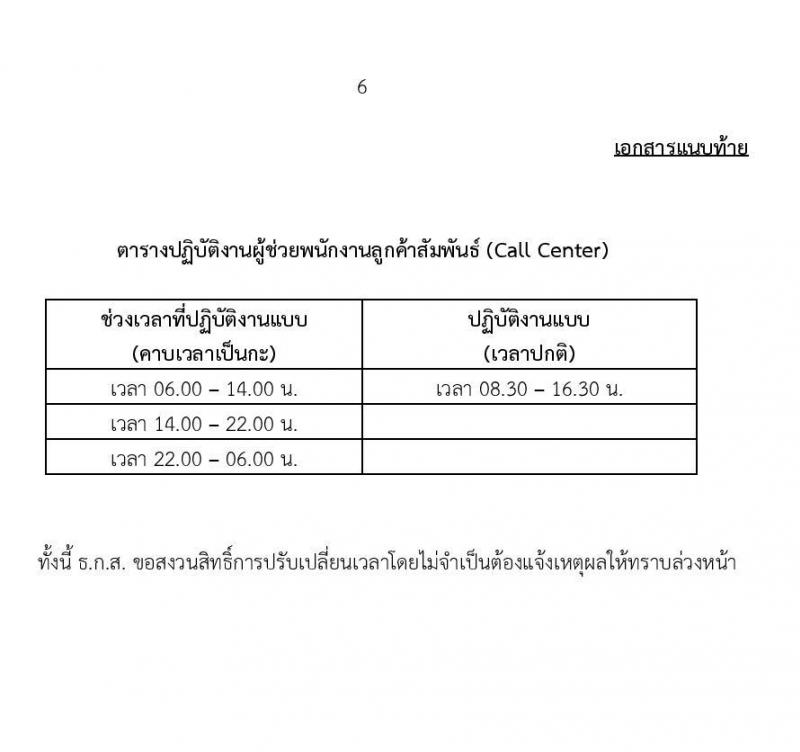 ธนาคารเพื่อการเกษตรและสหกรณ์การเกษตร รับสมัครสรรหาและเลือกสรรบุคคลเพื่อปฏิบัติงาน ตำแหน่งผู้ช่วยพนักงานลูกค้าสัมพันธ์ (Call Center)  จำนวน 17 อัตรา (วุฒิ ป.ตรี ทุกสาขา) รับสมัครสอบทางอินเทอร์เน็ต ตั้งแต่วันที่ 13-17 ก.พ. 2568 หน้าที่ 6