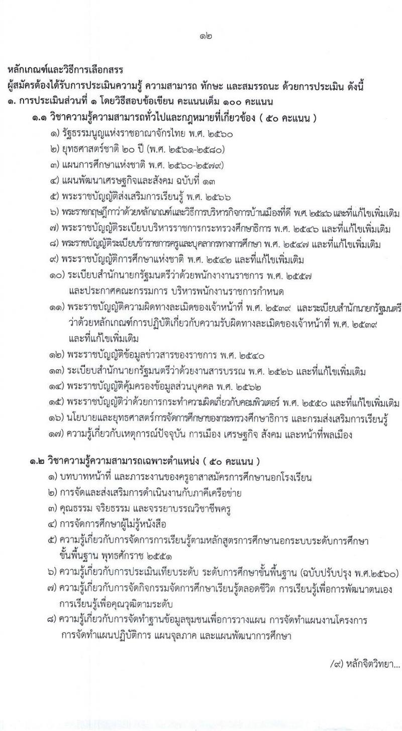 สำนักงานส่งเสริมการเรียนรู้ประจำจังหวัดมหาสารคาม รับสมัครบุคคลเพื่อเลือกสรรเป็นพนักงานราชการ 3 ตำแหน่ง 12 อัตรา (วุฒิ ปวส. ป.ตรี) รับสมัครสอบด้วยตนเอง ตั้งแต่วันที่ 3-7 มี.ค. 2568 หน้าที่ 12