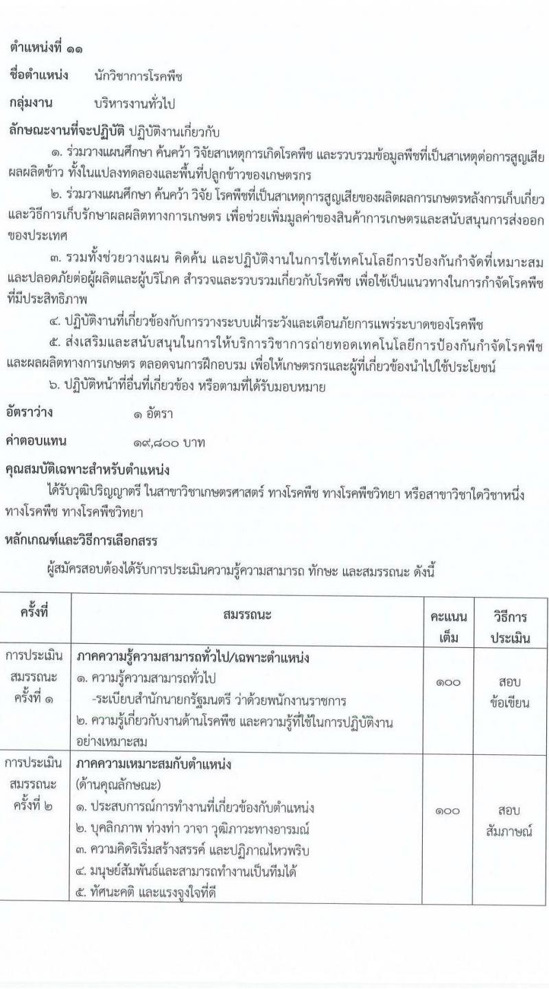 กรมการข้าว รับสมัครบุคคลเพื่อเลือกสรรเป็นพนักงานราชการ จำนวน 12 ตำแหน่ง 12 อัตรา (วุฒิ ปวช. ปวส.หรือเทียบเท่า ป.ตรี) รับสมัครสอบทางอินเทอร์เน็ต ตั้งแต่วันที่ 17-28 มี.ค. 2568 หน้าที่ 17
