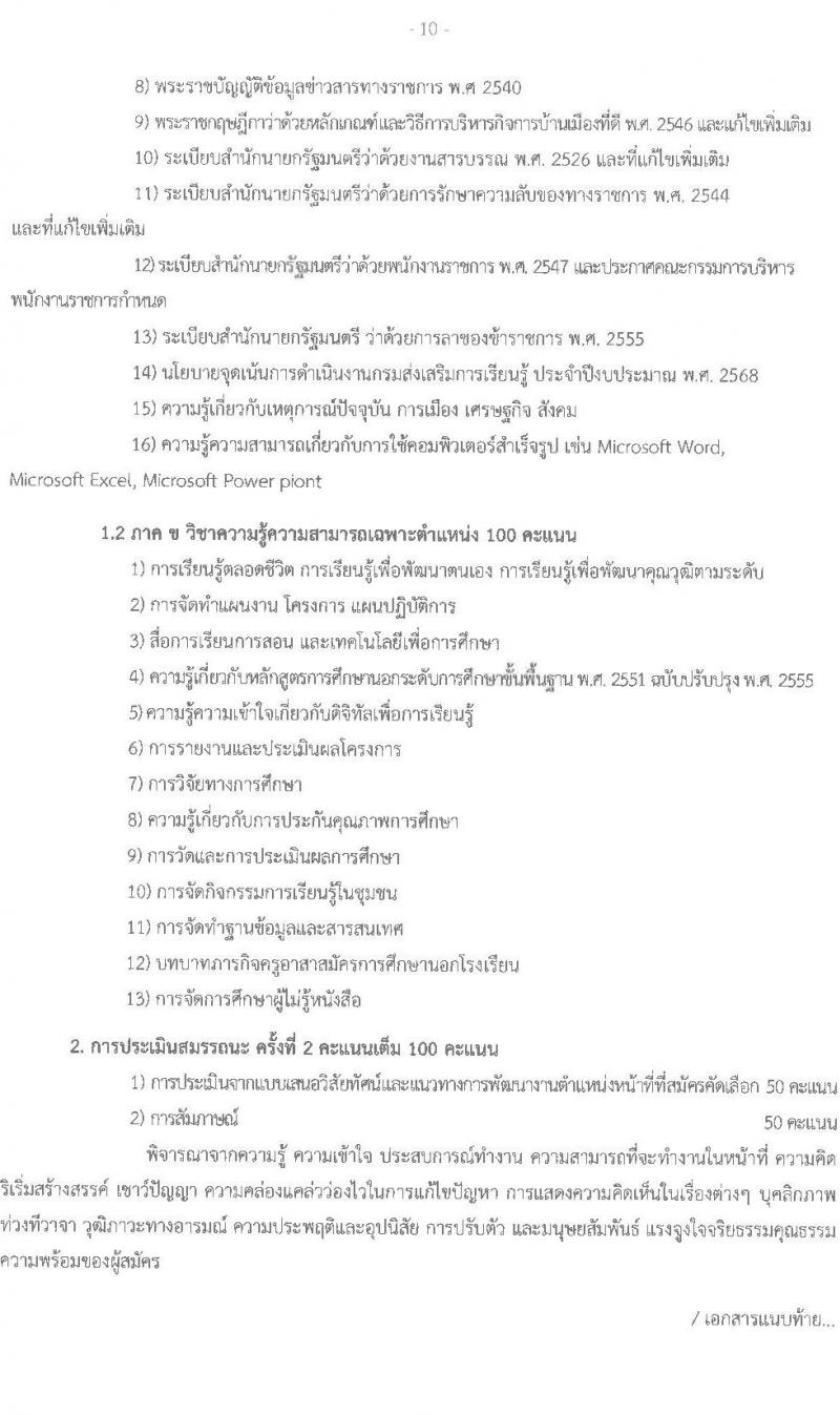 สำนังานส่งเสริมการเรียนรู้ประจำจังหวัดสกลนคร รับสมัครบุคคลเพื่อเลือกสรรเป็นพนักงานราชการ จำนวน 7 ตำแหน่ง 10 อัตรา (วุฒิ ป.ตรี) รับสมัครสอบด้วยตนเอง ตั้งแต่วันที่ 10-14 มี.ค. 2568 หน้าที่ 10