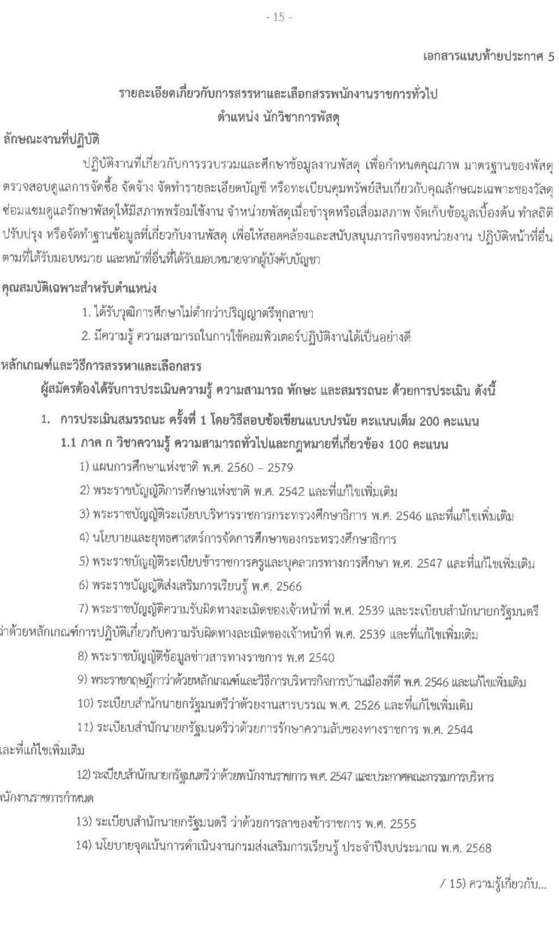 สำนังานส่งเสริมการเรียนรู้ประจำจังหวัดสกลนคร รับสมัครบุคคลเพื่อเลือกสรรเป็นพนักงานราชการ จำนวน 7 ตำแหน่ง 10 อัตรา (วุฒิ ป.ตรี) รับสมัครสอบด้วยตนเอง ตั้งแต่วันที่ 10-14 มี.ค. 2568 หน้าที่ 15