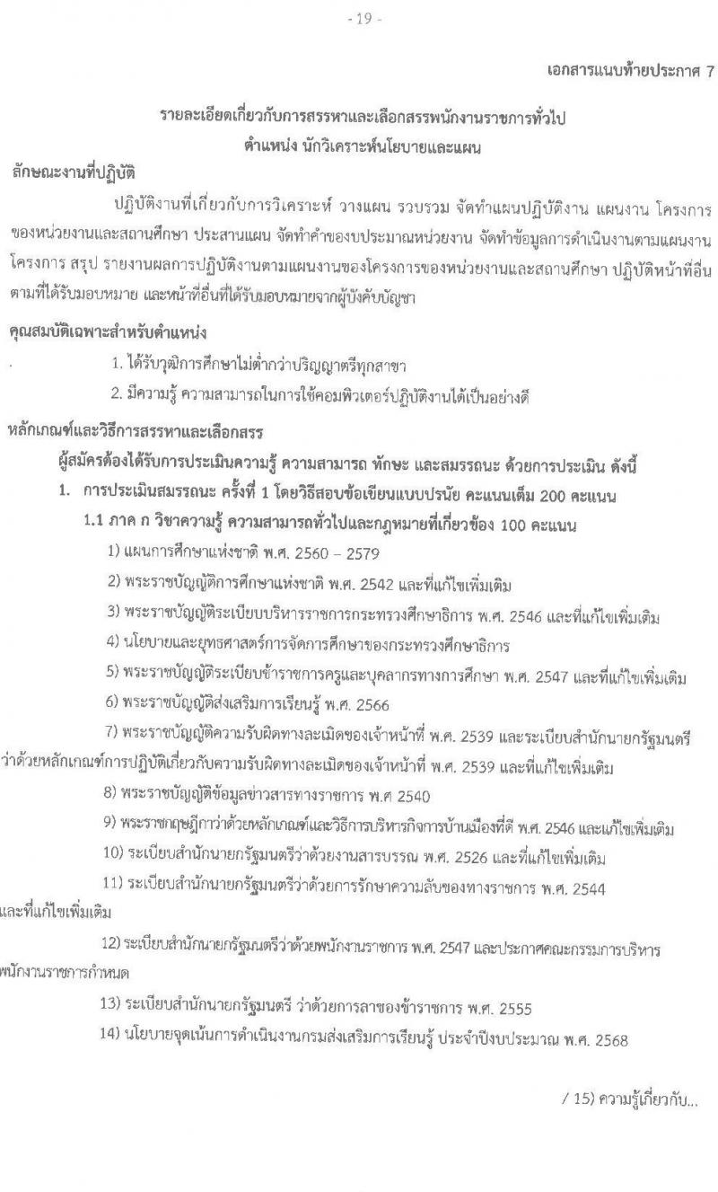 สำนังานส่งเสริมการเรียนรู้ประจำจังหวัดสกลนคร รับสมัครบุคคลเพื่อเลือกสรรเป็นพนักงานราชการ จำนวน 7 ตำแหน่ง 10 อัตรา (วุฒิ ป.ตรี) รับสมัครสอบด้วยตนเอง ตั้งแต่วันที่ 10-14 มี.ค. 2568 หน้าที่ 19