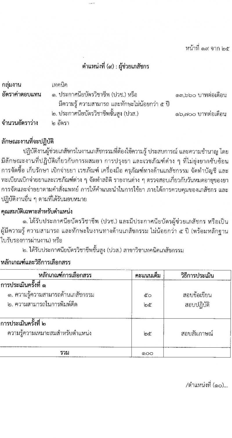 โรงพยาบาลตำรวจ รับสมัครบุคคลเพื่อเลือกสรรเป็นพนักงานราชการ จำนวน 12 ตำแหน่ง 19 อัตรา (วุฒิ ม.ต้น ม.ปลาย ปวช. ปวส. ป.ตรี) รับสมัครสอบด้วยตนเอง ตั้งแต่วันที่ 17-21 มี.ค. 2568 หน้าที่ 25