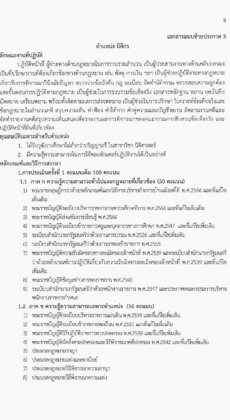 สำนักงานส่งเสริมการเรียนรู้ประจำจังหวัดร้อยเอ็ด รับสมัครบุคคลเพื่อเลือกสรรเป็นพนักงานราชการ จำนวน 5 ตำแหน่ง 11 อัตรา (วุฒิ ปวส.หรือเทียบเท่า ป.ตรี) รับสมัครสอบด้วยตนเอง ตั้งแต่วันที่ 12-20 มี.ค. 2568 หน้าที่ 9