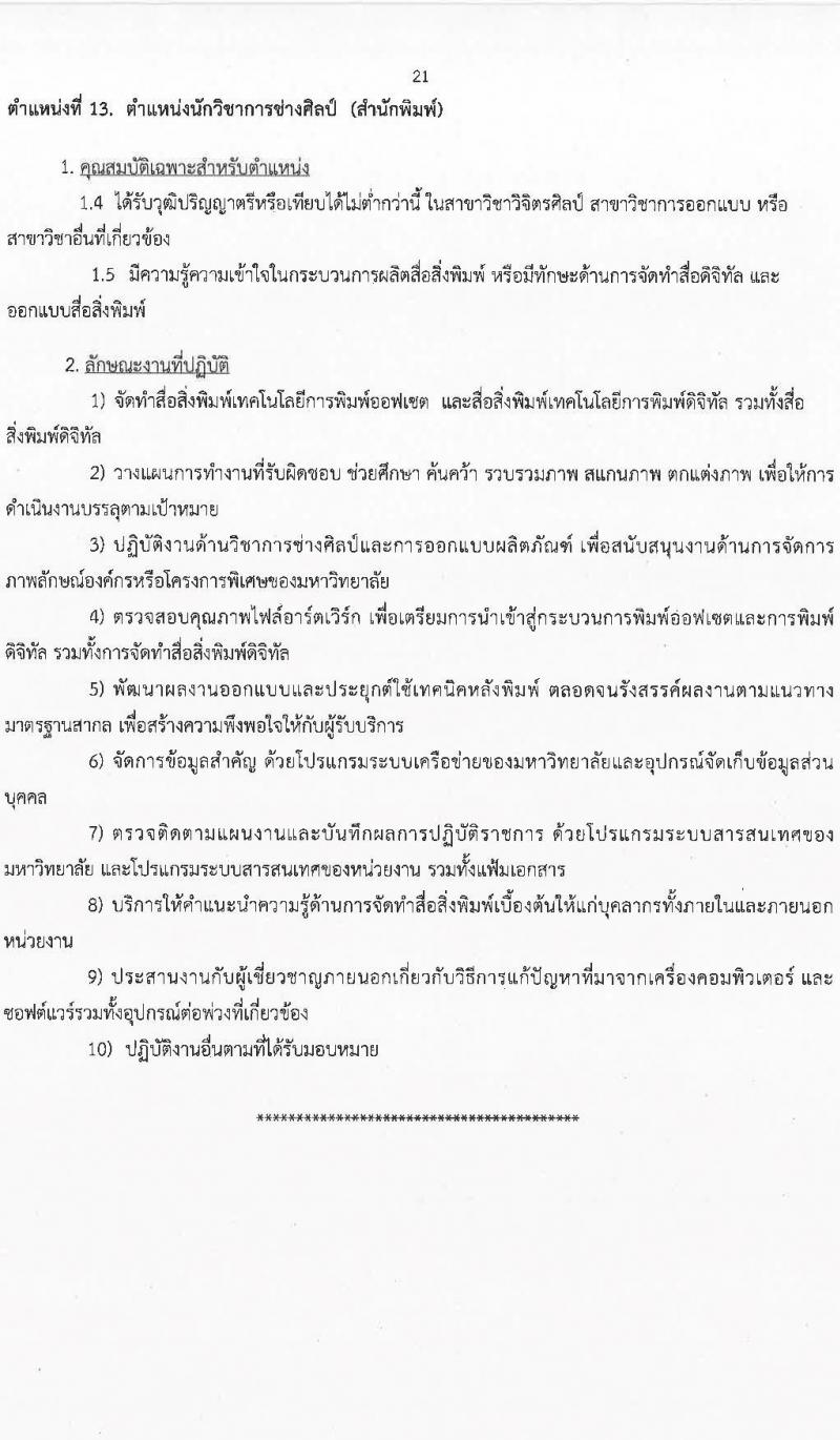มหาวิทยาลัยสุโขทัยธรรมาธิราช รับสมัครบุคคลเพื่อบรรจุและแต่งตั้งเป็นพนักงาน จำนวน 125 อัตรา (วุฒิ ป.ตรี ป.โท) รับสมัครสอบทางอินเทอร์เน็ต ตั้งแต่วันที่ 14-28 มี.ค. 2568 หน้าที่ 21