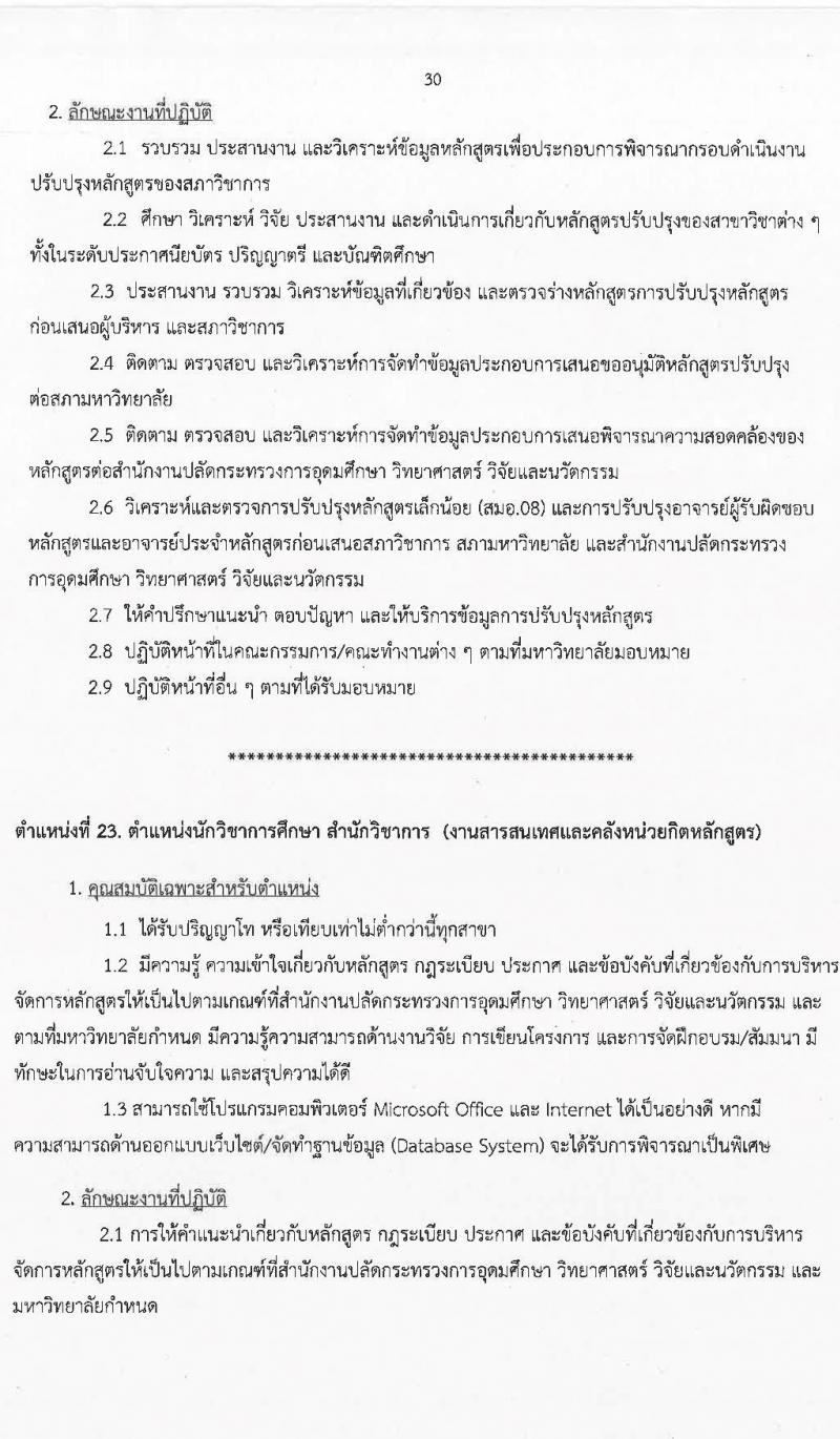 มหาวิทยาลัยสุโขทัยธรรมาธิราช รับสมัครบุคคลเพื่อบรรจุและแต่งตั้งเป็นพนักงาน จำนวน 125 อัตรา (วุฒิ ป.ตรี ป.โท) รับสมัครสอบทางอินเทอร์เน็ต ตั้งแต่วันที่ 14-28 มี.ค. 2568 หน้าที่ 30