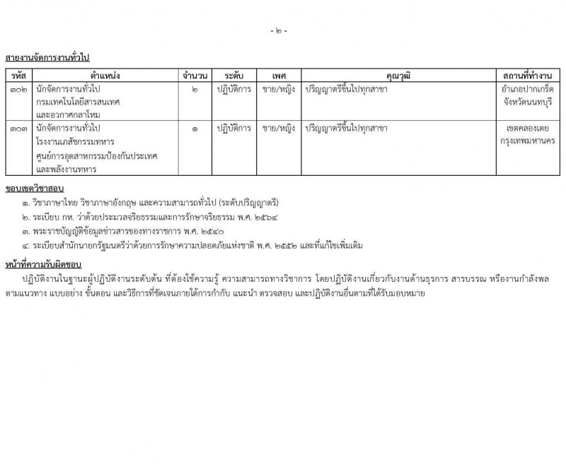 สำนักงานปลัดกระทรวงกลาโหม รับสมัครสอบแข่งขันเพื่อบรรจุและแต่งตั้งบุคคลเข้ารับราชการ จำนวน 9 ตำแหน่ง ครั้งแรก 20 อัตรา (วุฒิ ป.ตรี ขึ้นไป) รับสมัครสอบทางอินเทอร์เน็ต ตั้งแต่วันที่ 16 มี.ค. - 20 เม.ย. 2568 หน้าที่ 10