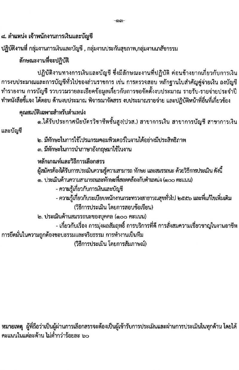 โรงพยาบาลราชวิถี รับสมัครบุคคลเพื่อเลือกสรรเป็นพนักงานกระทรวงสาธารณสุขทั่วไป จำนวน 15 ตำแหน่ง 56 อัตรา (วุฒิ ม.ต้น ม.ปลาย ปวช. ปวส. ป.ตรี) รับสมัครสอบด้วยตนเอง ตั้งแต่วันที่ 13-19 มี.ค. 2568 หน้าที่ 13
