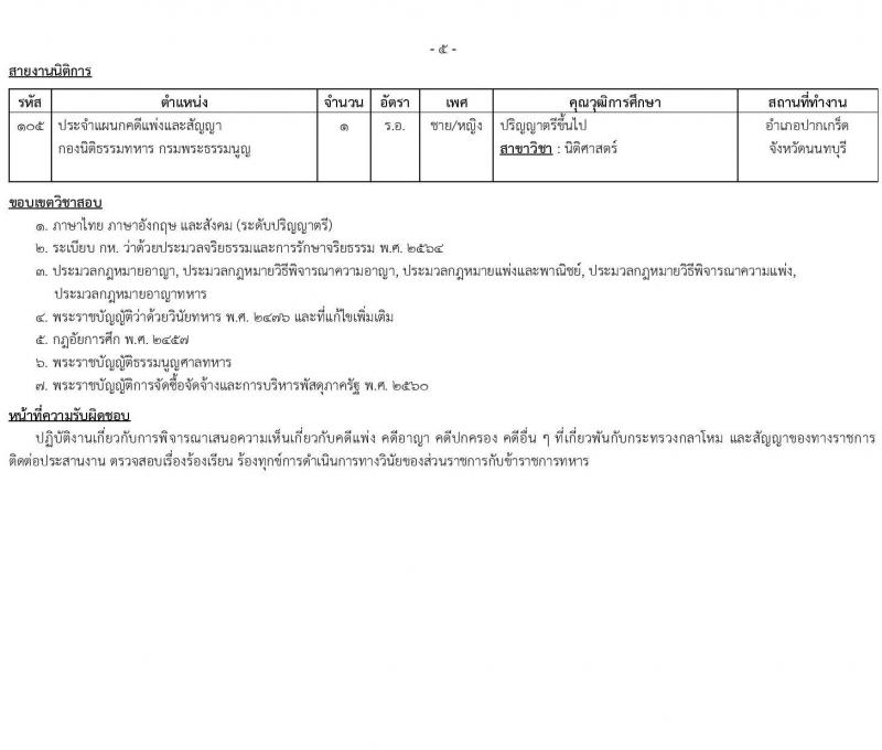 สำนักงานปลัดกระทรวงกลาโหม รับสมัครสอบแข่งขันเพื่อบรรจุและแต่งตั้งบุคคลเข้ารับราชการ ตำแหน่งนายทหารสัญญาบัตร ตำแหน่งนายทหารประทวน จำนวน 29 อัตรา (วุฒิ ม.ปลาย ปวช. ป.ตรี) รับสมัครสอบทางอินเทอร์เน็ต ตั้งแต่วันที่ 11 มี.ค. - 20 เม.ย. 2568 หน้าที่ 13