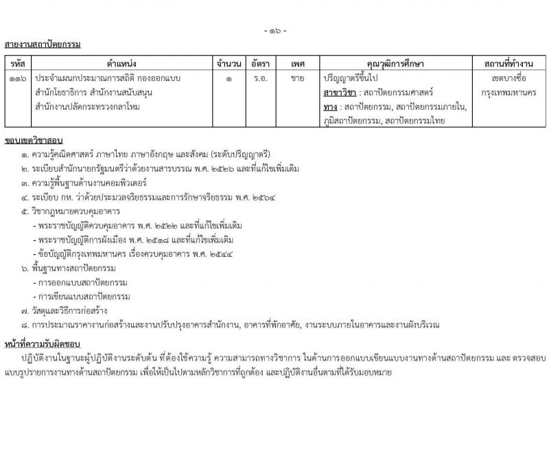 สำนักงานปลัดกระทรวงกลาโหม รับสมัครสอบแข่งขันเพื่อบรรจุและแต่งตั้งบุคคลเข้ารับราชการ ตำแหน่งนายทหารสัญญาบัตร ตำแหน่งนายทหารประทวน จำนวน 29 อัตรา (วุฒิ ม.ปลาย ปวช. ป.ตรี) รับสมัครสอบทางอินเทอร์เน็ต ตั้งแต่วันที่ 11 มี.ค. - 20 เม.ย. 2568 หน้าที่ 24