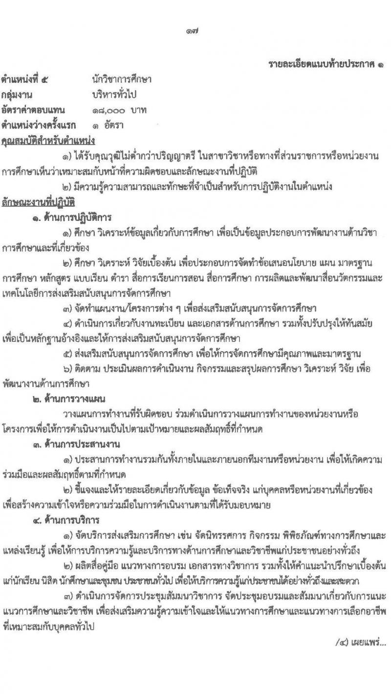 สำนักงานส่งเสริมการเรียนรู้ประจำจังหวัดเชียงใหม่ รับสมัครบุคคลเพื่อเลือกสรรเป็นพนักงานราชการ จำนวน 6 ตำหน่ง 32 อัตรา (วุฒิ ปวส.หรือเทียบเท่า ป.ตรี) รับสมัครสอบด้วยตนเอง ตั้งแต่วันที่ 24 มี.ค. - 2 เม.ย. 2568 หน้าที่ 17