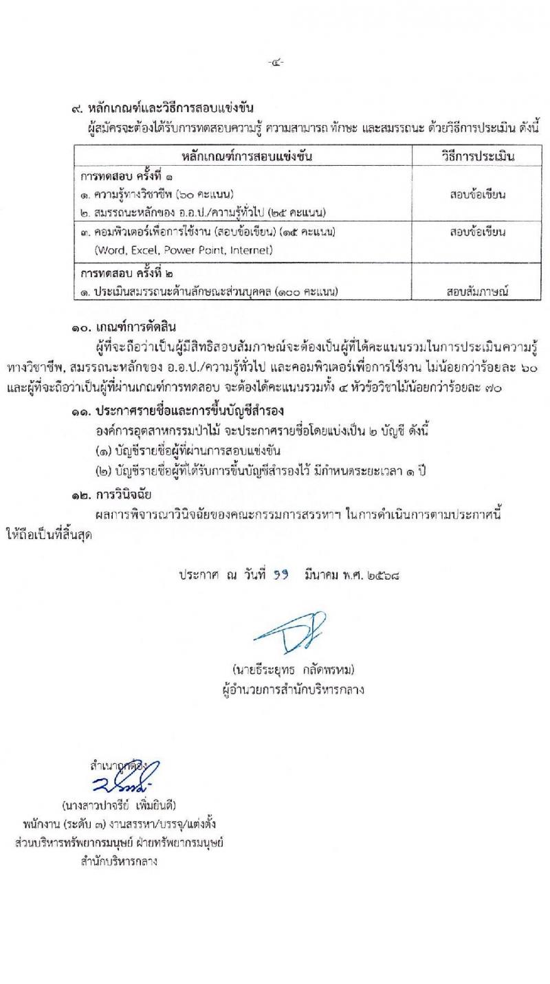 องค์การอุตสาหกรรมป่าไม้ รับสมัครสรรหาและเลือกสรรบุคคลเพื่อจ้างเป็นพนักงานจ้าง จำนวน 39 อัตรา (วุฒิ ม.6 ปวส. ป.ตรี) รับสมัครสอบด้วยตนเองและไปรษณีย์ ตั้งแต่วันที่ 11 มี.ค. - 18 เม.ย. 2568 หน้าที่ 5