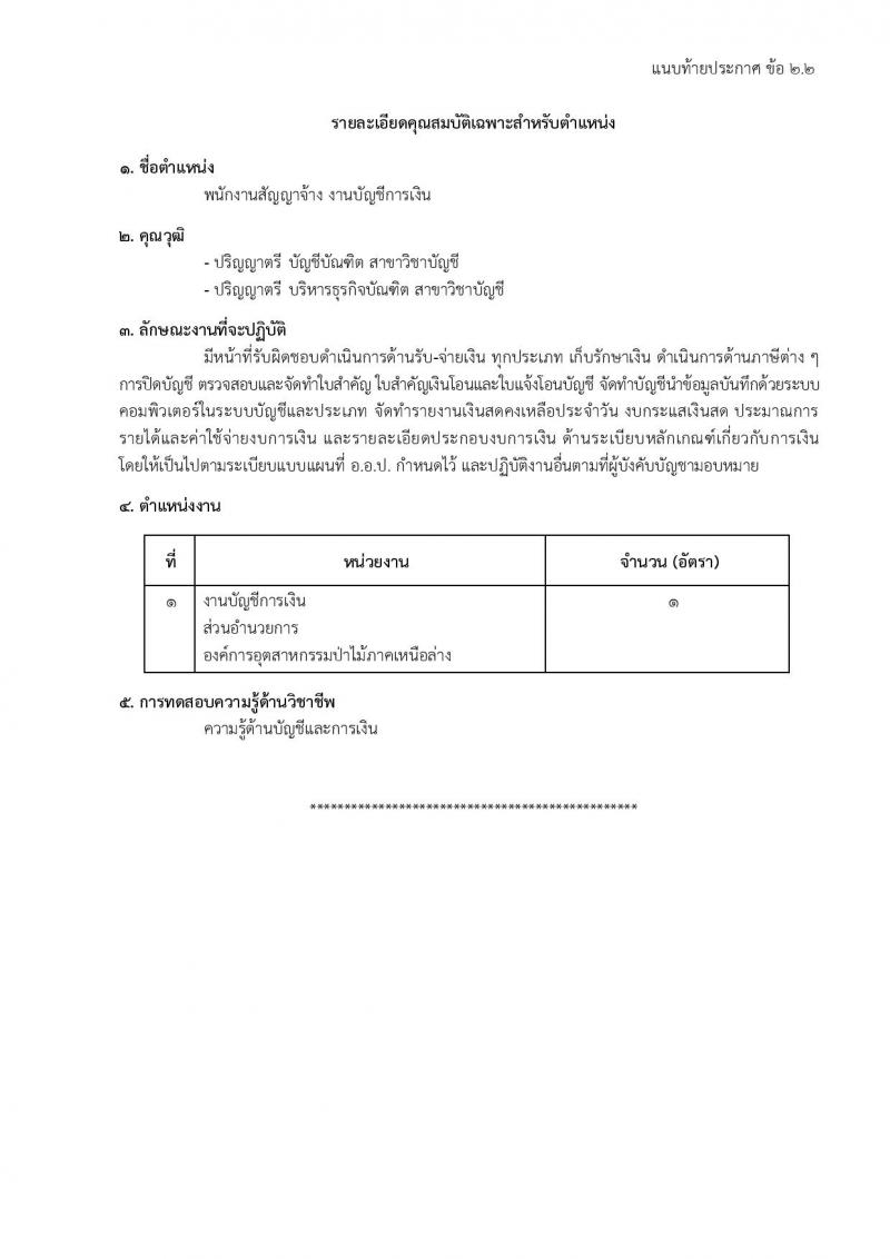 องค์การอุตสาหกรรมป่าไม้ รับสมัครสรรหาและเลือกสรรบุคคลเพื่อจ้างเป็นพนักงานจ้าง จำนวน 39 อัตรา (วุฒิ ม.6 ปวส. ป.ตรี) รับสมัครสอบด้วยตนเองและไปรษณีย์ ตั้งแต่วันที่ 11 มี.ค. - 18 เม.ย. 2568 หน้าที่ 21