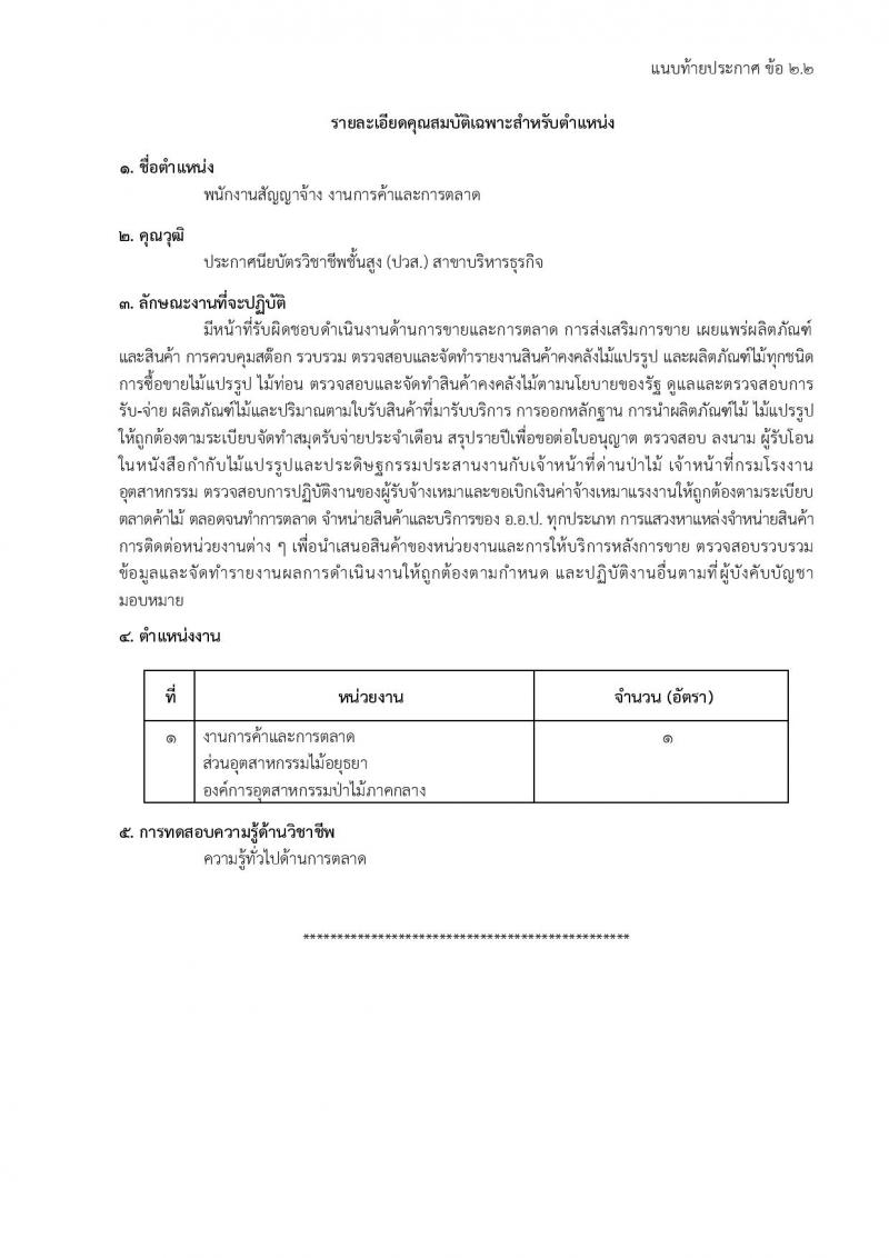 องค์การอุตสาหกรรมป่าไม้ รับสมัครสรรหาและเลือกสรรบุคคลเพื่อจ้างเป็นพนักงานจ้าง จำนวน 39 อัตรา (วุฒิ ม.6 ปวส. ป.ตรี) รับสมัครสอบด้วยตนเองและไปรษณีย์ ตั้งแต่วันที่ 11 มี.ค. - 18 เม.ย. 2568 หน้าที่ 28