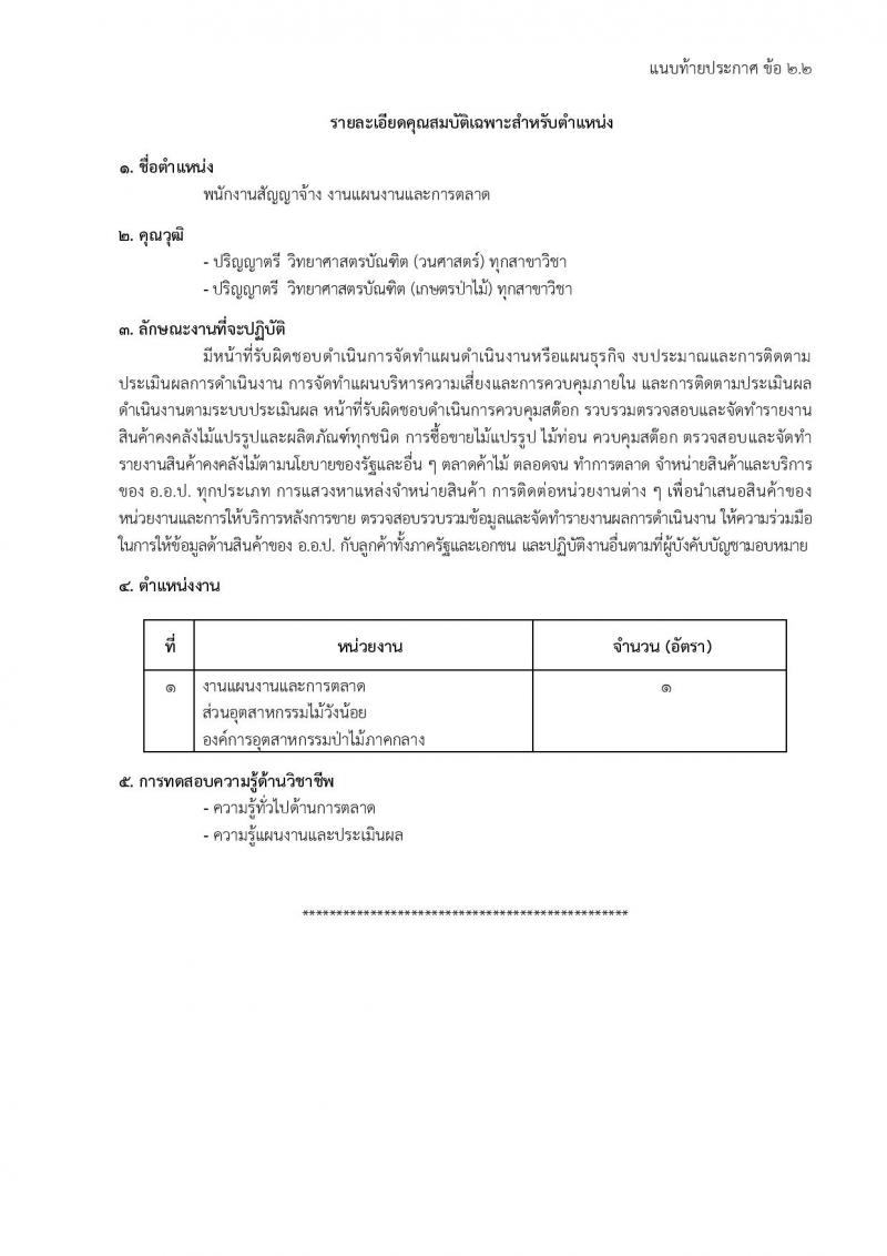 องค์การอุตสาหกรรมป่าไม้ รับสมัครสรรหาและเลือกสรรบุคคลเพื่อจ้างเป็นพนักงานจ้าง จำนวน 39 อัตรา (วุฒิ ม.6 ปวส. ป.ตรี) รับสมัครสอบด้วยตนเองและไปรษณีย์ ตั้งแต่วันที่ 11 มี.ค. - 18 เม.ย. 2568 หน้าที่ 29