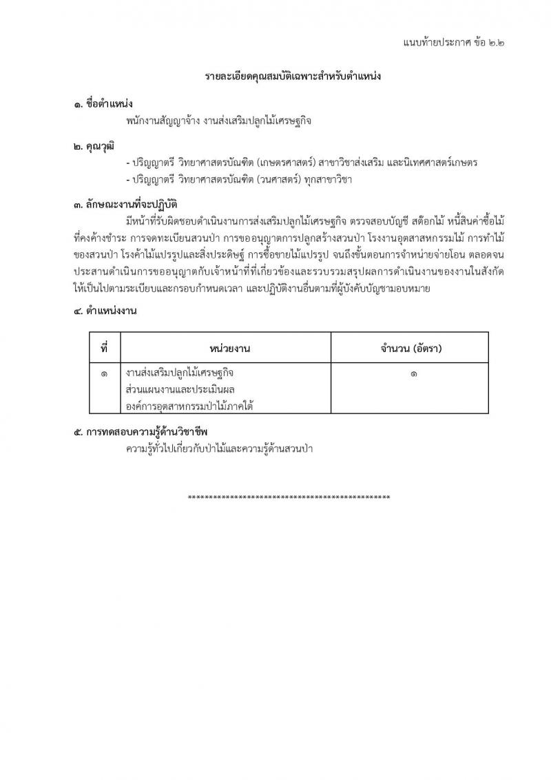 องค์การอุตสาหกรรมป่าไม้ รับสมัครสรรหาและเลือกสรรบุคคลเพื่อจ้างเป็นพนักงานจ้าง จำนวน 39 อัตรา (วุฒิ ม.6 ปวส. ป.ตรี) รับสมัครสอบด้วยตนเองและไปรษณีย์ ตั้งแต่วันที่ 11 มี.ค. - 18 เม.ย. 2568 หน้าที่ 7