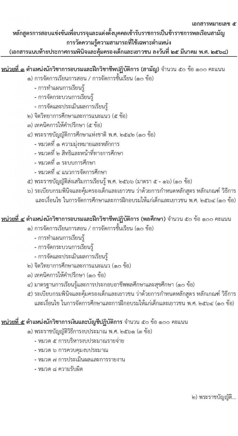 กรมพินิจและคุ้มครองเด็กและเยาวชน รับสมัครสอบแข่งขันเพื่อบรรจุและแต่งตั้งบุคคลเข้ารับราชการ จำนวนครั้งแรก 18 อัตรา (วุฒิ ป.ตรี) รับสมัครสอบทางอินเทอร์เน็ต ตั้งแต่วันที่ 4-29 เม.ย. 2568 หน้าที่ 23