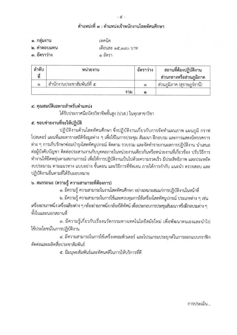 กรมประชาสัมพันธ์ รับสมัครบุคคลเพื่อเลือกสรรเป็นพนักงานราชการ ประจำปีงบประมาณ พ.ศ. 2568 จำนวน 39 อัตรา (วุฒิ ปวส. ป.ตรี) รับสมัครสอบทางอินเทอร์เน็ต ตั้งแต่วันที่ 18-29 เม.ย. 2568 หน้าที่ 12