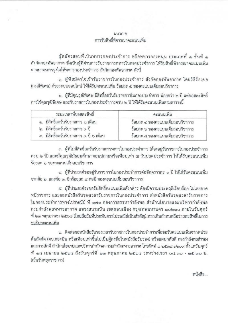 กองทัพอากาศ รับสมัครสอบแข่งขันเพื่อบรรจุและแต่งตั้งบุคคลเข้ารับราชการ จำนวน 25 อัตรา (วุฒิ ม.ปลาย ปวส.) รับสมัครสอบทางอินเทอร์เน็ต ตั้งแต่วันที่ 18 เม.ย. - 18 พ.ค. 2568 หน้าที่ 29