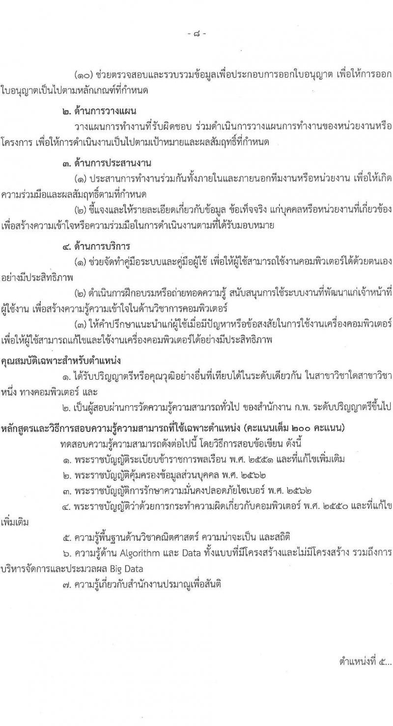 สำนักงานปรมาณูเพื่อสันติ รับสมัครสอบแข่งขันเพื่อบรรจุและแต่งตั้งบุคคลเข้ารับราชการ จำนวน 5 ตำแหน่ง ครั้งแรก 8 อัตรา (วุฒิ ปวส.หรือเทียบเท่า ป.ตรี) รับสมัครสอบทางอินเทอร์เน็ต ตั้งแต่วันที่ 29 เม.ย. - 30 พ.ค. 2568 หน้าที่ 15