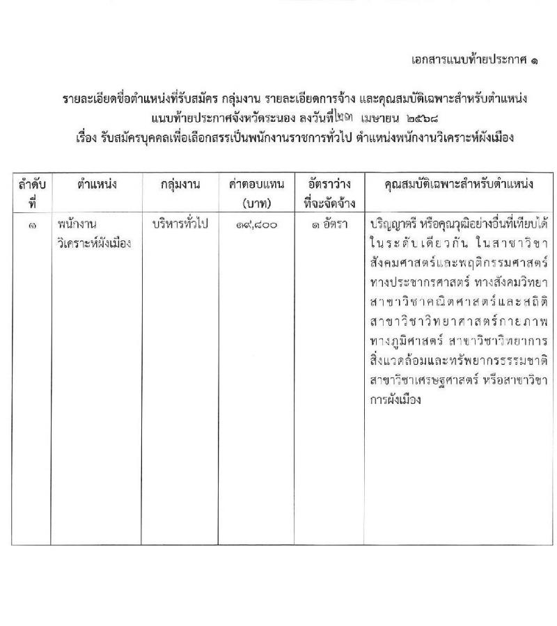 สำนักงานโยธาธิการและผังเมืองจังหวัดระนอง เปิดสอบพนักงานราชการ 2568 เปิด 1-15 พ.ค. 2568 หน้าที่ 5