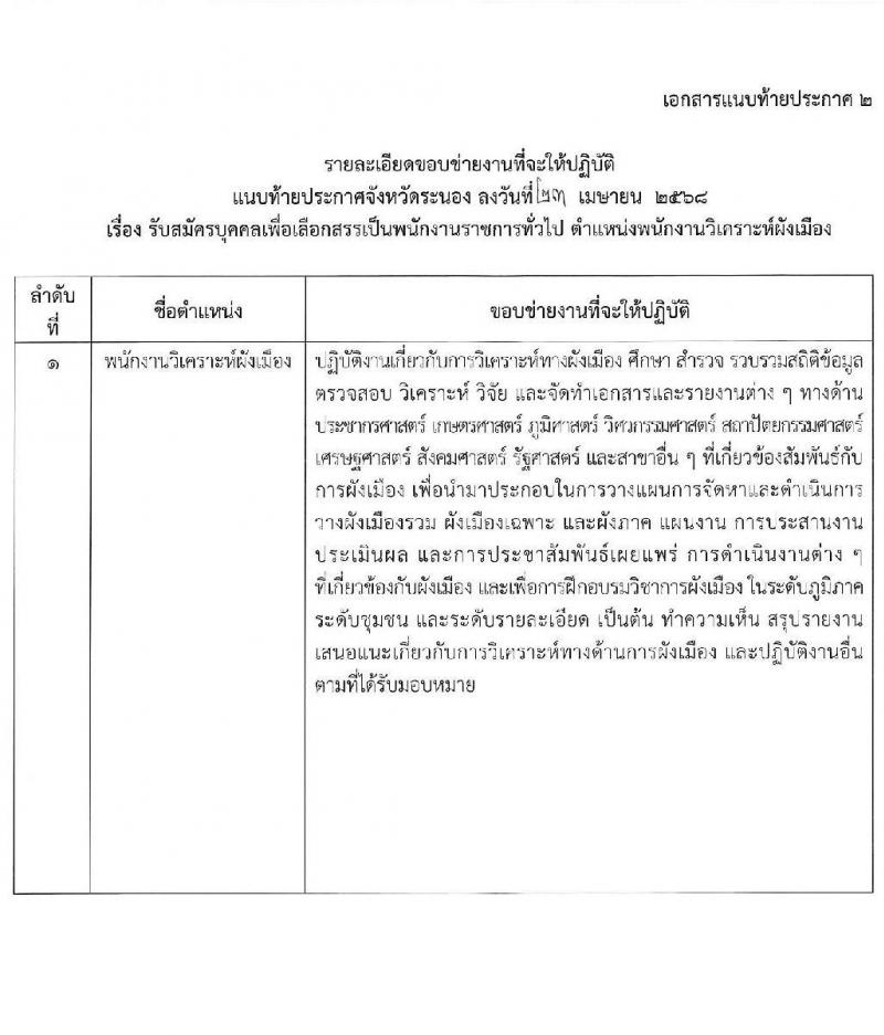 สำนักงานโยธาธิการและผังเมืองจังหวัดระนอง เปิดสอบพนักงานราชการ 2568 เปิด 1-15 พ.ค. 2568 หน้าที่ 6