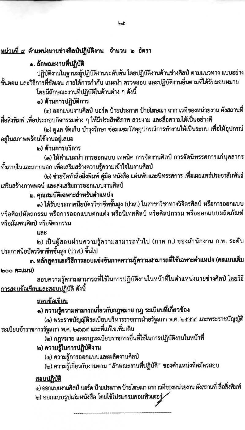 สำนักงานเลขาธิการวุฒิสภา เปิดสอบบรรจุเข้ารับราชการ 2568 รับสมัคร 14 พ.ค. - 13 มิ.ย. 2568 หน้าที่ 25
