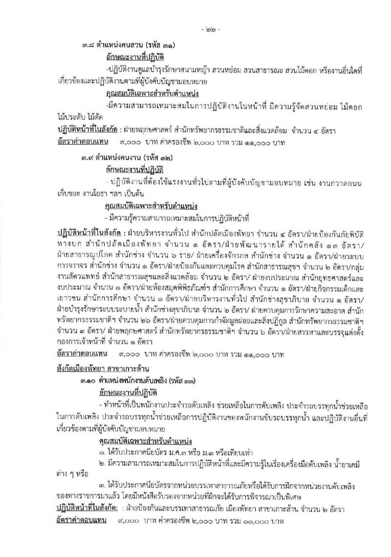 เมืองพัทยา เปิดสอบพนักงานจ้าง 2568 รับสมัคร 28 เม.ย. - 7 พ.ค. 2568 หน้าที่ 22