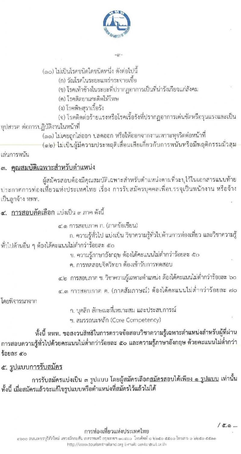 การท่องเที่ยวแห่งประเทศไทย เปิดสอบพนักงาน 2568 รับสมัคร 10-18 พ.ค. 2568 รูปที่ 3