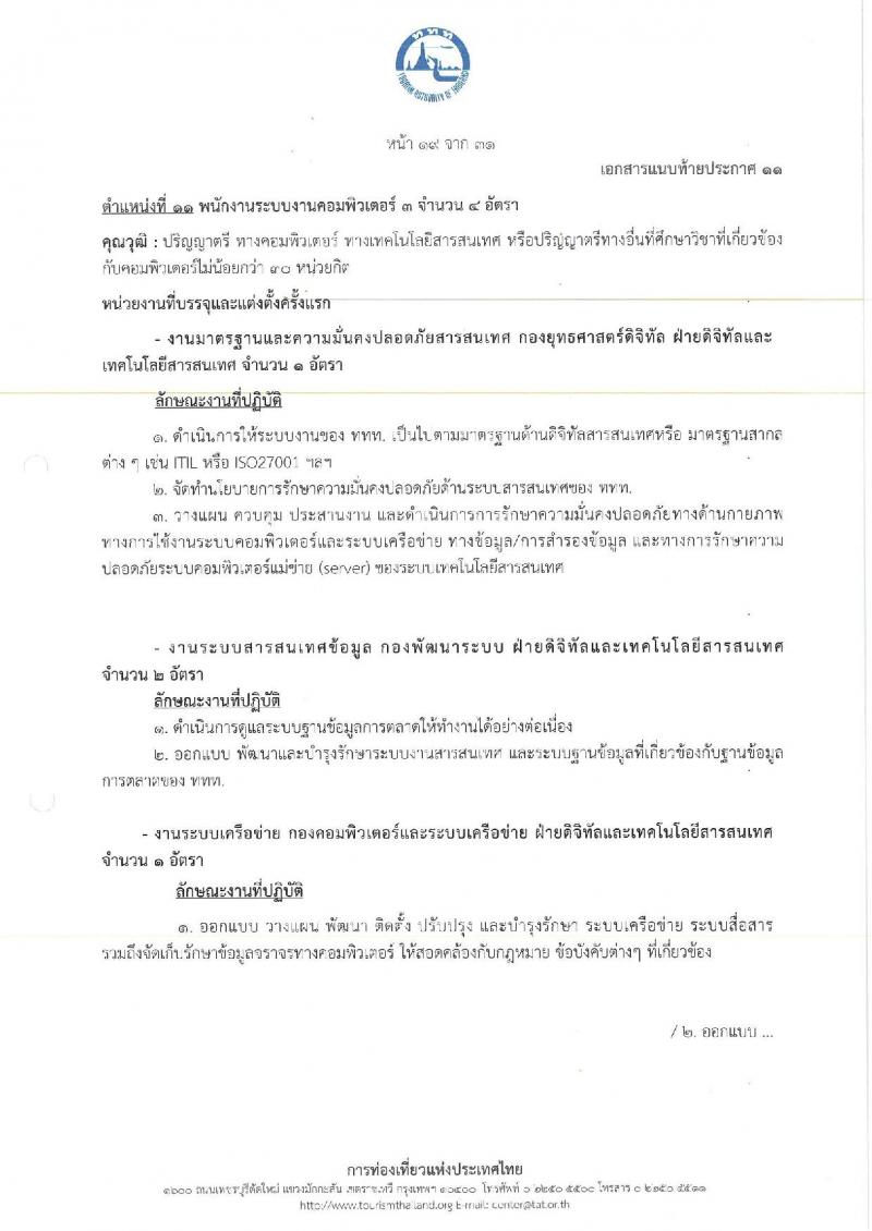 การท่องเที่ยวแห่งประเทศไทย เปิดสอบพนักงาน 2568 รับสมัคร 10-18 พ.ค. 2568 รูปที่ 27