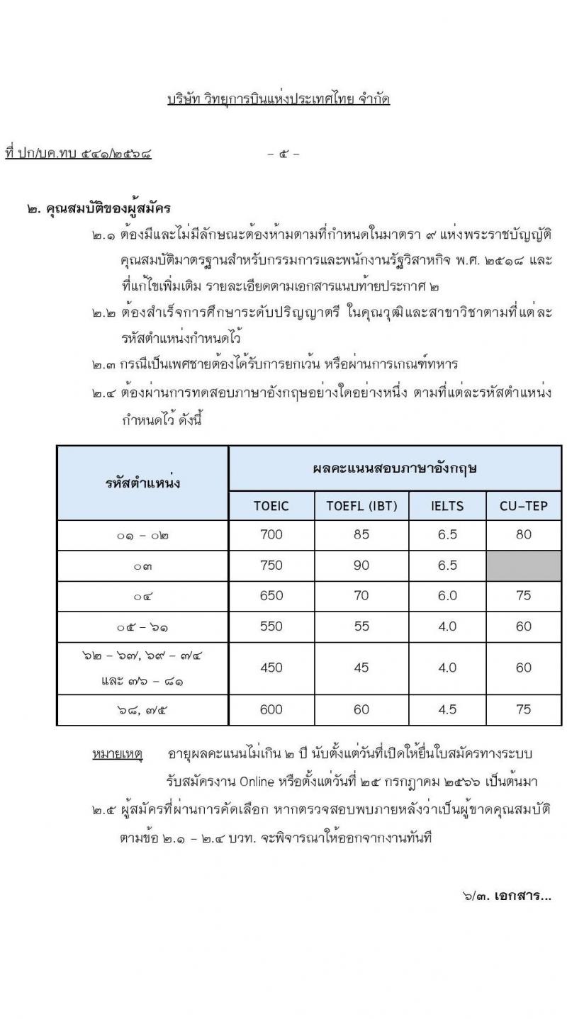 บริษัท วิทยุการบินแห่งประเทศไทย จำกัด (บวท.) เปิดสอบพนักงาน รับสมัครตั้งแต่ 25 ก.ค. - 22 ส.ค. 2568 รูปที่ 5