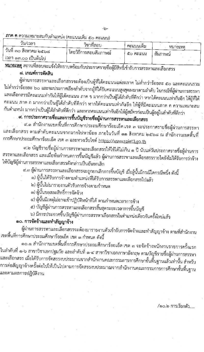 สพป.ร้อยเอ็ดเขต 3 เปิดสอบพนักงานราชการ รับสมัครตั้งแต่ 20-26 ส.ค. 2568 รูปที่ 6