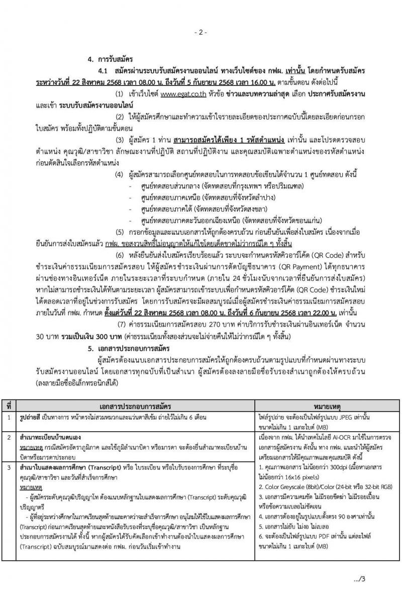 การไฟฟ้าฝ่ายผลิตแห่งประเทศไทย (กฟผ.) เปิดสอบพนักงาน รับสมัครตั้งแต่ 22 ส.ค. - 5 ก.ย. 2568 รูปที่ 3