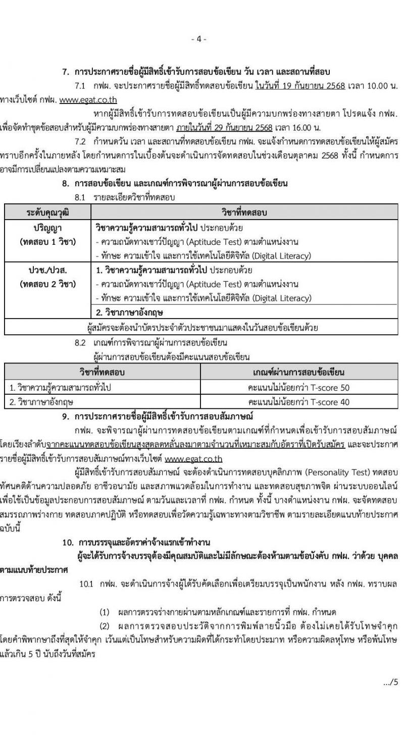 การไฟฟ้าฝ่ายผลิตแห่งประเทศไทย (กฟผ.) เปิดสอบพนักงาน รับสมัครตั้งแต่ 22 ส.ค. - 5 ก.ย. 2568 รูปที่ 5