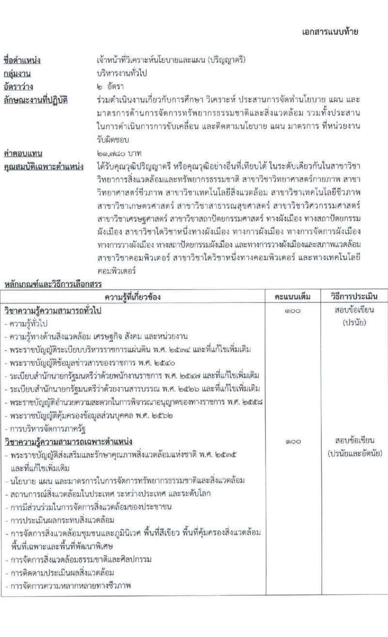 สำนักงานนโยบายและแผนทรัพยากรธรรมชาติและสิ่งแวดล้อม เปิดสอบพนักงานราชการ รับสมัครตั้งแต่ 9-20 ต.ค. 2568 รูปที่ 7
