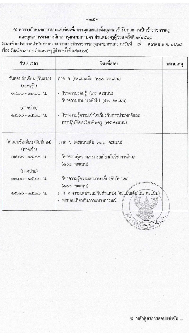 สำนักงานคณะกรรมการข้าราชการกรุงเทพมหานคร เปิดสอบบรรจุเข้ารับราชการ รับสมัครตั้งแต่ 16-22 ต.ค. 2568 รูปที่ 16