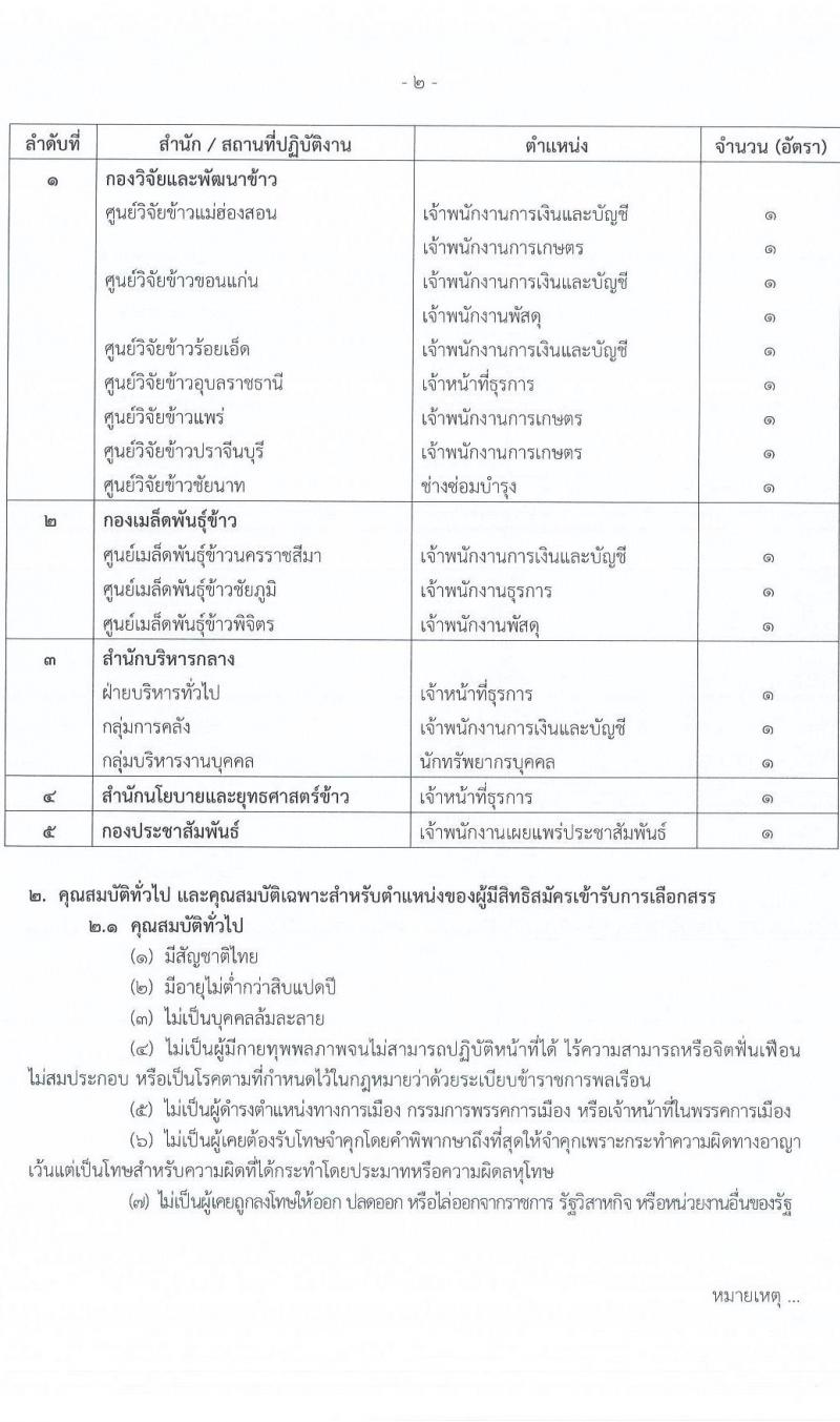 กรมการข้าว เปิดสอบพนักงานราชการ รับสมัครตั้งแต่ 21-29 ต.ค. 2568 รูปที่ 2