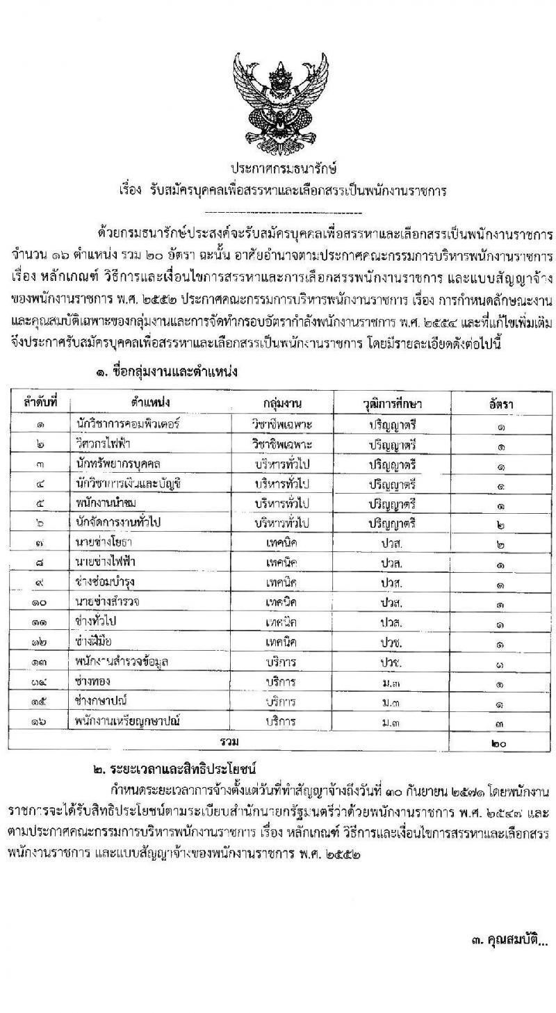 กรมธนารักษ์ เปิดสอบพนักงานราชการ รับสมัครตั้งแต่ 17-24 พ.ย. 2568 รูปที่ 1