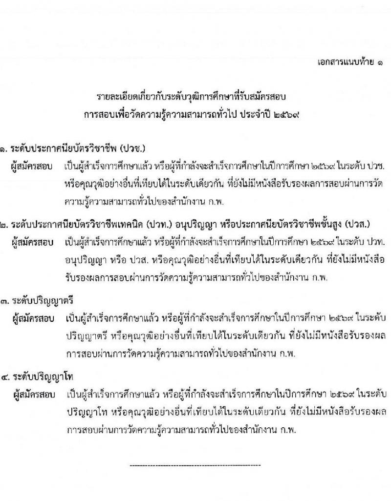 สำนักงาน ก.พ. เปิดสอบเพื่อวัดความรู้ความสามารถทั่วไป (paper & pencil) ปี 2569 รูปที่ 11