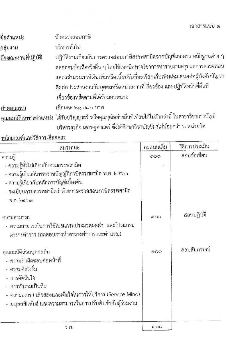 เอกสารแนบ กรมสรรพสามิต เปิดสอบพนักงานราชการ รับสมัครตั้งแต่ 18-22 พ.ค. 2569 รูปที่ 1
