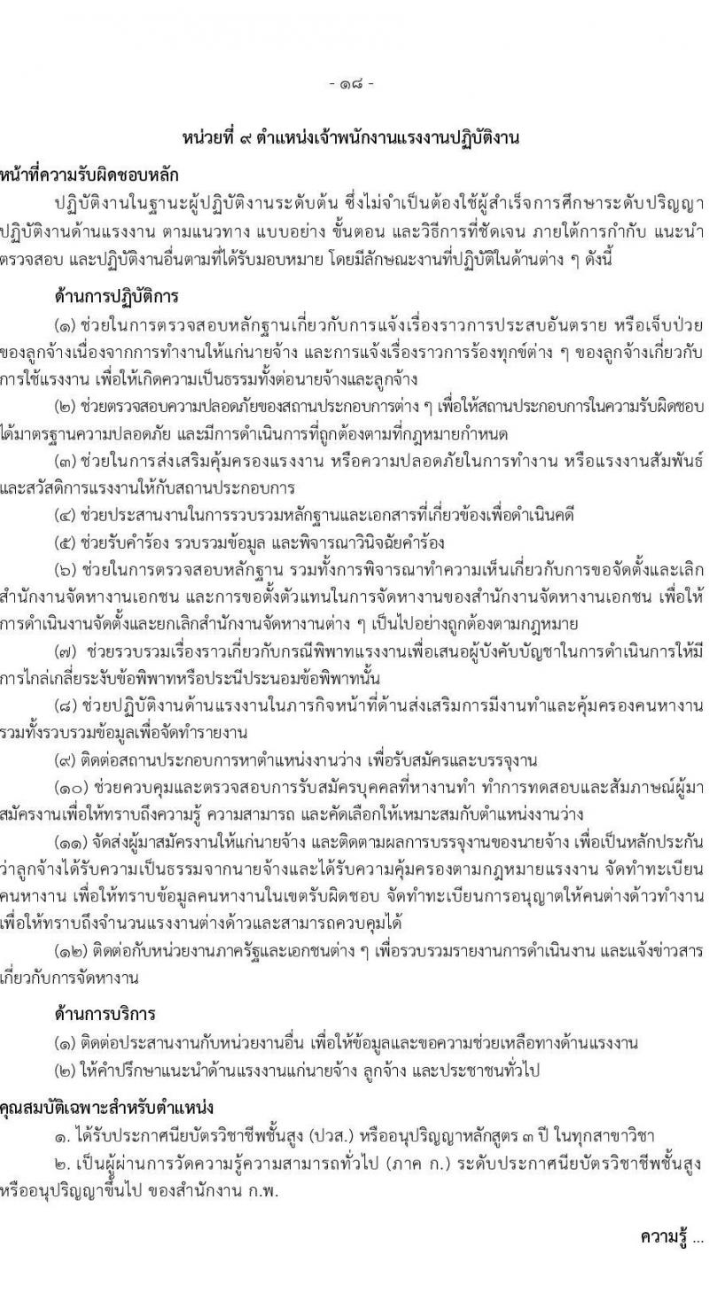 เอกสารแนบ กรมการจัดหางาน เปิดสอบบรรจุเข้ารับราชการ รับสมัครตั้งแต่ 20 พ.ค. - 11 มิ.ย. 2569 รูปที่ 18